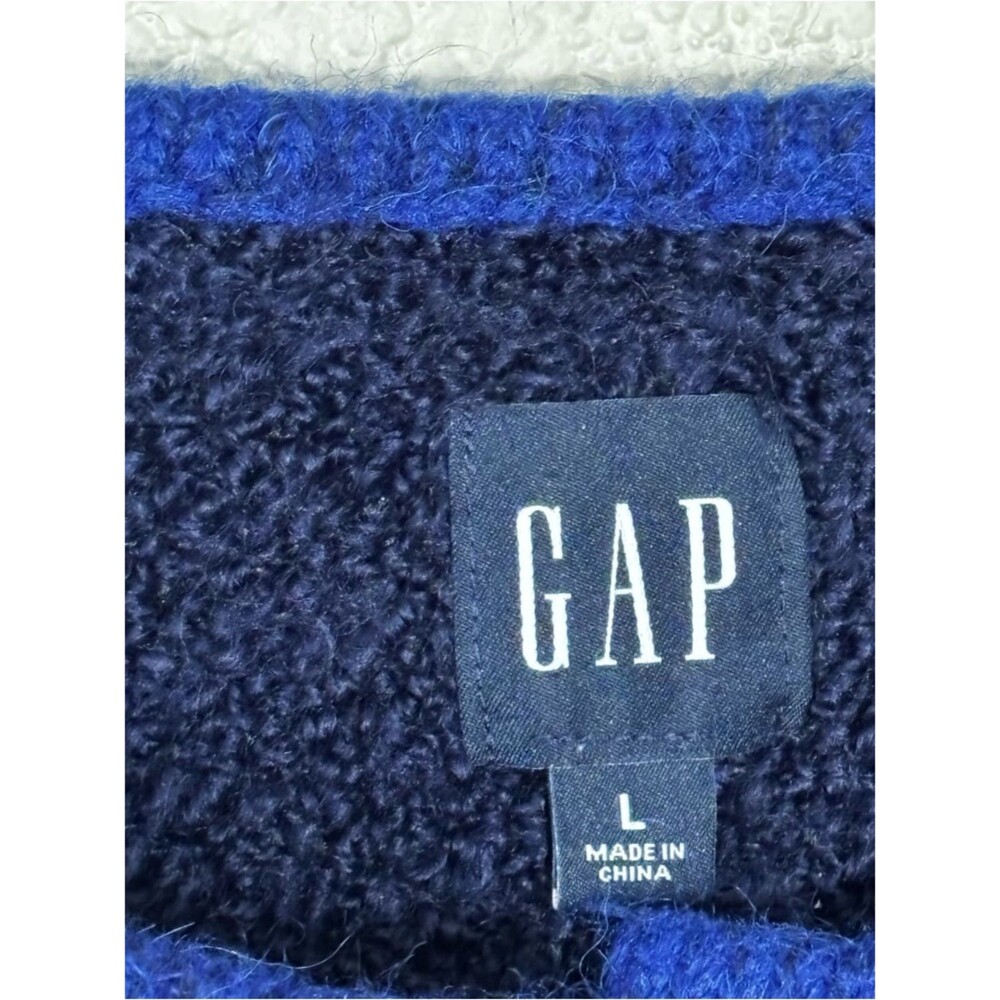 Gap Boucle Cropped wool blend Sweater Jacket in Navy Blue. Women’s Large. - Picture 3 of 6